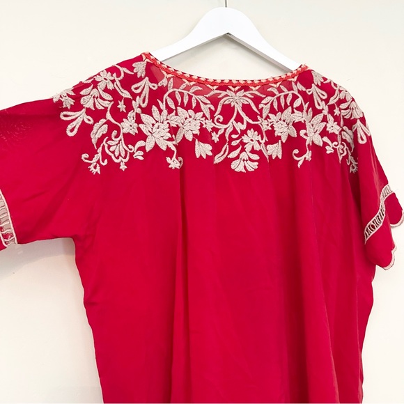 Johnny Was Cedella Embroidered Scalloped Hem Blouse - Picture 7 of 13